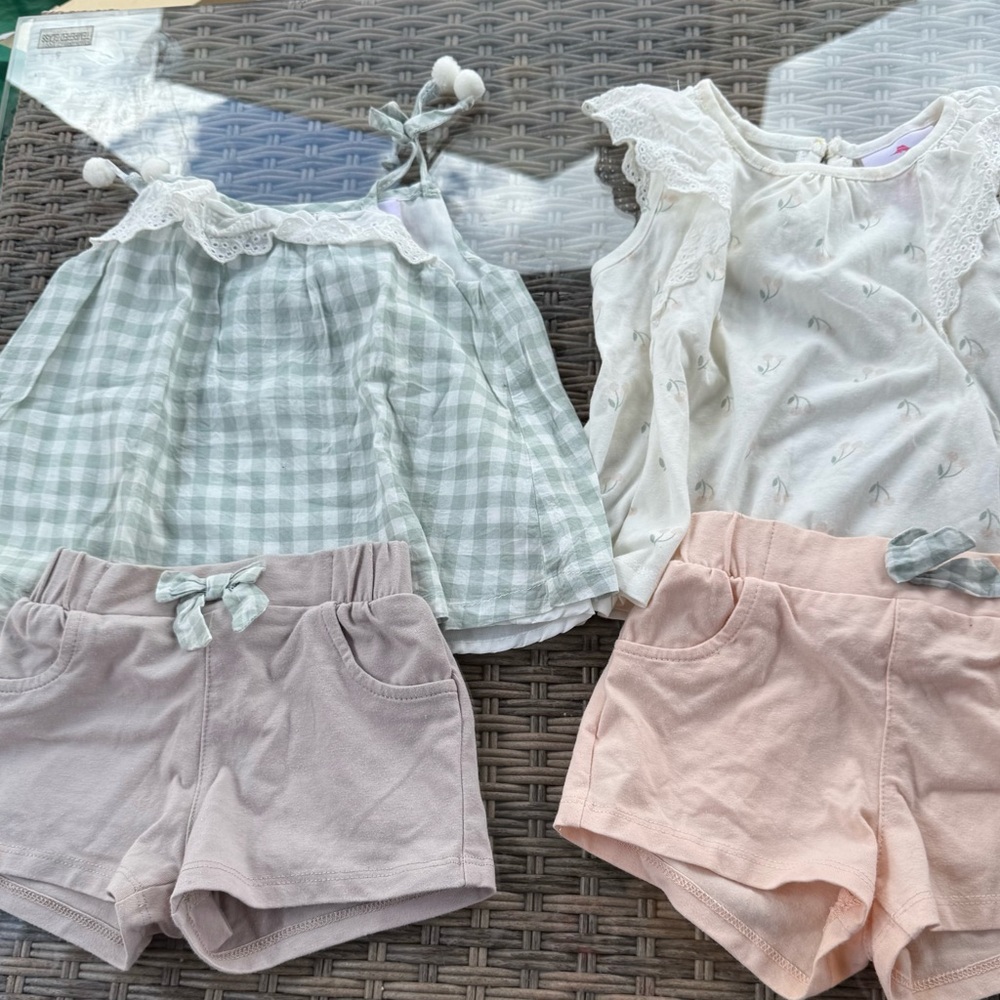 Tommy Bahama Kids Matching Sets - Green and White